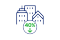 Grafisches Icon mit blauem Hintergrund, weißem Kreis sowie grüner „40%“-Anzeige und Abwärtspfeil, das eine Reduzierung von CO₂-Emissionen symbolisiert.