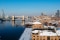 Blick auf die London Bridge im Winter